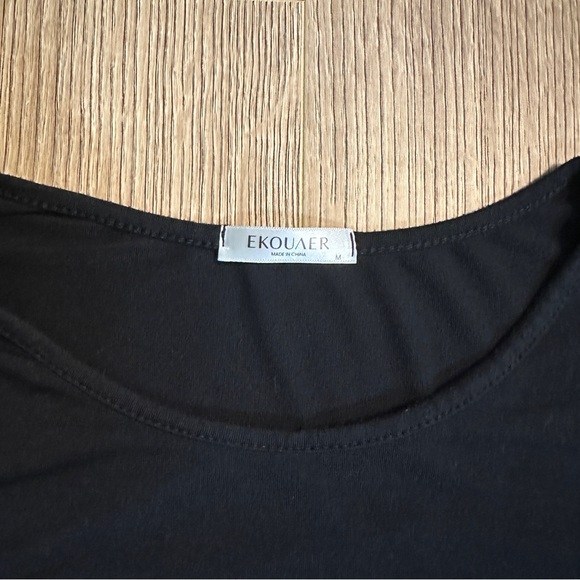 Women’s Maternity Nursing Black Short Sleeve Crewneck Dress in Size Medium - Picture 4 of 12